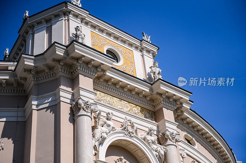 城市黄昏的街景，歌剧院- SNG歌剧院，卢布尔雅那，卢布尔雅那，斯洛文尼亚